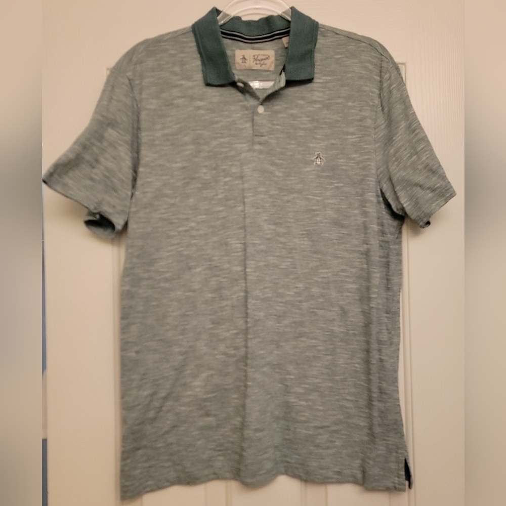 Original Penguin Men's Polo in Heathered Green